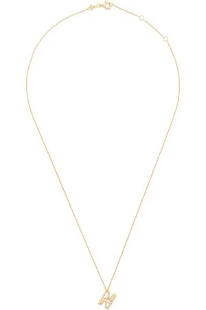 Aliita Collar Letra N en oro amarillo de 9 ct con amatista