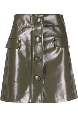 MVP Wardrobe Minifalda acampanada con acabado de charol