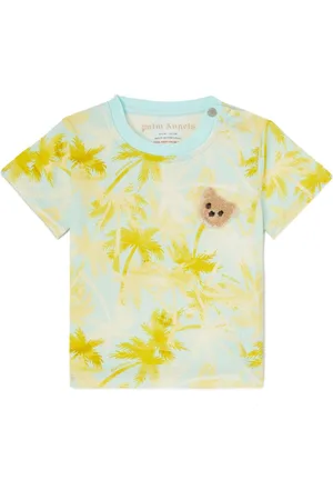 Palm Angels Camiseta con motivo de oso y palmeras