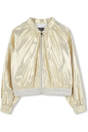 Karl Lagerfeld Chaqueta bómber con acabado metalizado