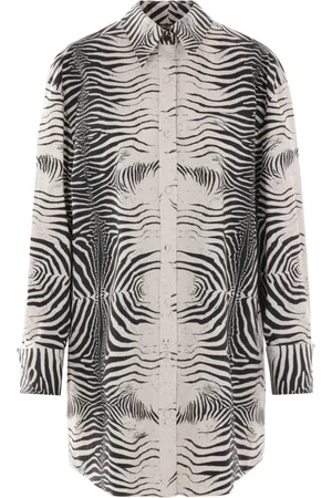 Roberto Cavalli Vestido camisero con estampado de cebra