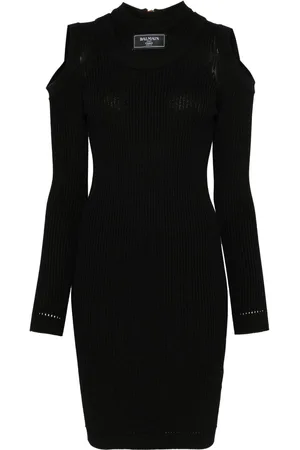 Balmain Vestido corto con parche del logo