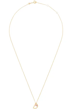 Aliita Collar Letra D en oro amarillo de 9 ct con turmalina