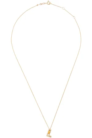Aliita Collar Letra L en oro amarillo de 9 ct con citrino