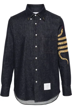 Thom Browne Camisa vaquera con motivo 4 Bar