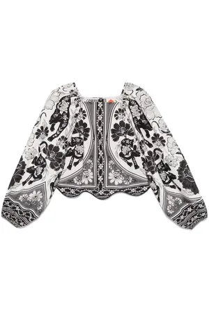 Farm Rio Blusa Flower Leopard