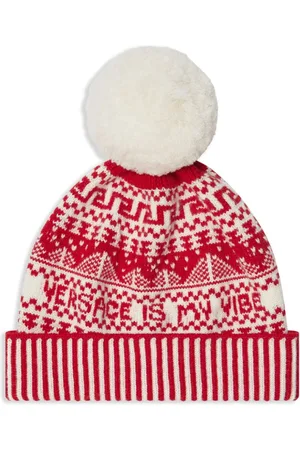 VERSACE Gorro de lana de punto Fair Isle en jacquard