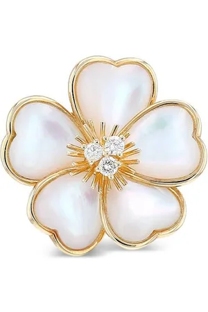 Van cleef Broche en oro amarillo de 18 ct con madreperla y diamantes