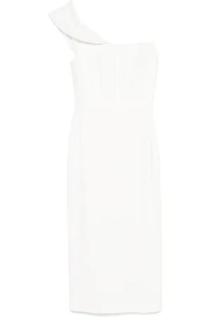 ALEX PERRY Vestido midi estilo corsé de crepé