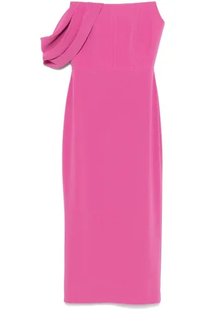 ALEX PERRY Vestido midi estilo corsé de crepé