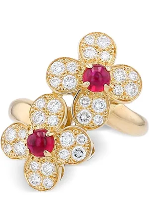 Van cleef Anillo en oro amarillo de 18 ct con diamantes y rubíes