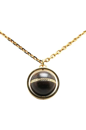 LOUIS VUITTON Collar con colgante de bola de madera magnética y cristal bañado en oro 2011