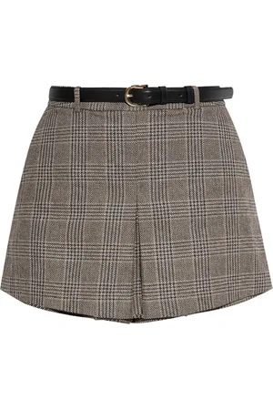 Self-Portrait Skorts a cuadros con pliegue