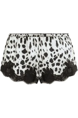 Dolce & Gabbana Pantalones cortos de satén con estampado de leopardo
