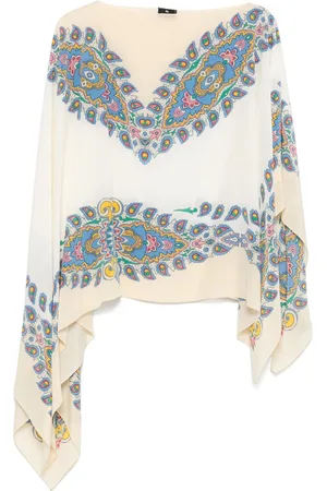 Etro Poncho con estampado de cachemira