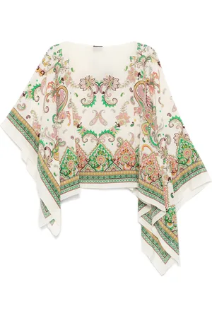 Etro Poncho con estampado de cachemira