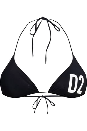Dsquared2 Top de bikini con diseño triangular y logo grande