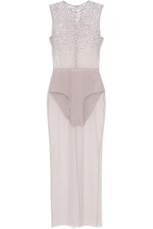ALEX PERRY Vestido largo con apliques de cristal