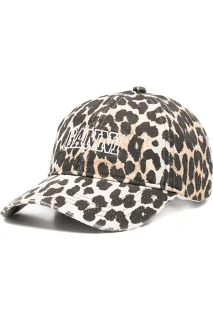 Ganni Gorra con motivo de leopardo