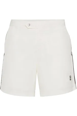 Brunello Cucinelli Bañador con logo bordado