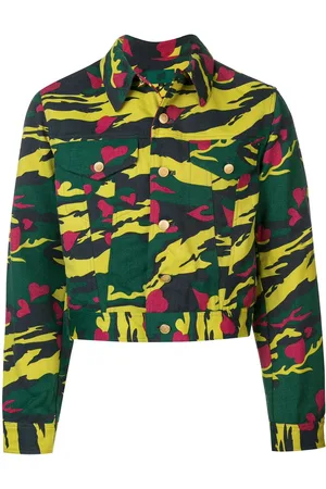 Jean Paul Gaultier Chaqueta corta con motivo militar y detalles de corazones