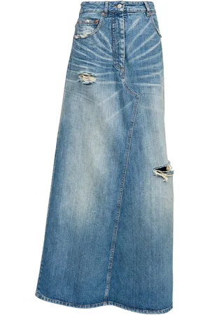 Maison Margiela Falda midi con parche del logo