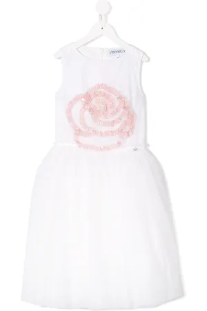 Simonetta Vestido con rosas bordadas