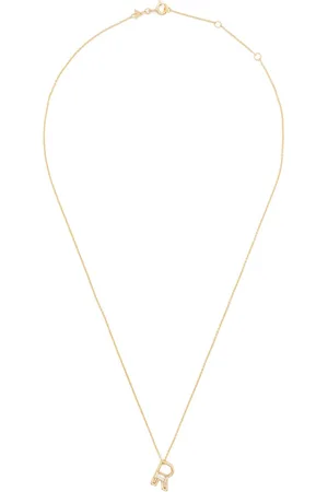 Aliita Collar Letra R en oro de 9 ct con amatista