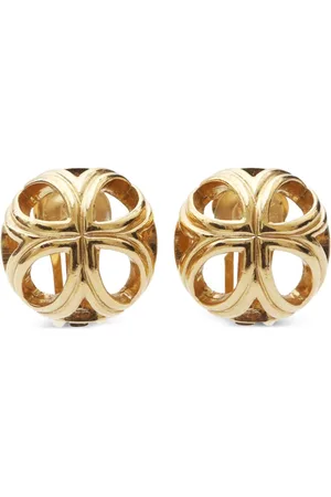Dior Pendientes de clip con diseño redondo 1990