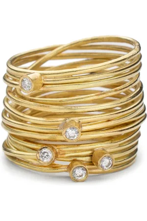 DISA ALLSOPP 18K yellow gold Spaghetti diamond ring