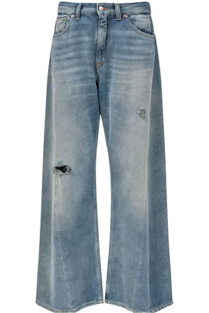 Maison Margiela Vaqueros anchos con efecto envejecido