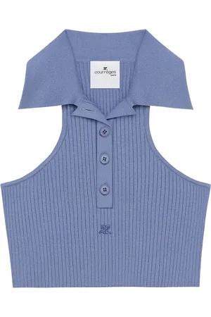 Courrèges Top corto estilo polo
