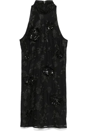 ROTATE Vestido corto de malla con bordado floral