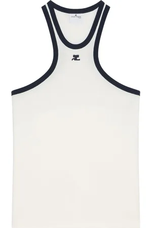 Courrèges Top sin mangas tipo scuba con ribete en contraste