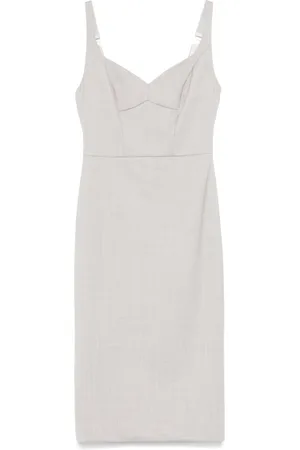 Elisabetta Franchi Vestido midi con cuello en V