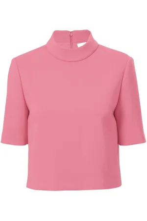 Carolina Herrera Top con cuello alzado y manga corta