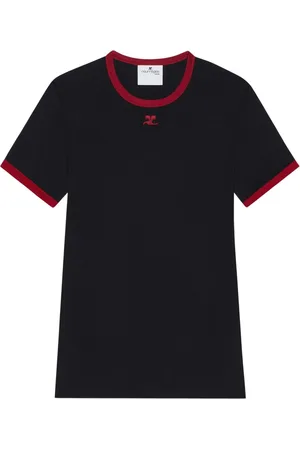 Courrèges Camiseta Signature en contraste