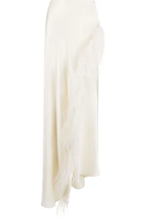 LAPOINTE FEATHER ASYMMETRICAL SKIRT