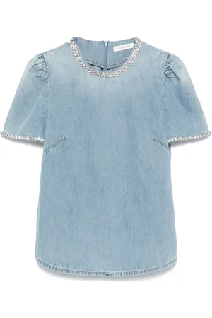 ZIMMERMANN Blusa Crush vaquera