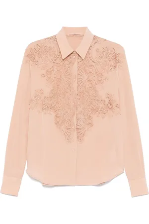 ERMANNO SCERVINO Camisa de seda con detalle de encaje