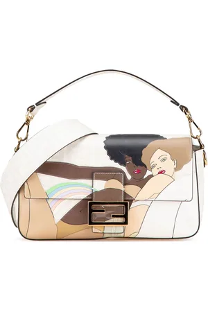 Fendi Bolso satchel Zucca Bikini Girls baguette de lona revestida con estampado gráfico 2010-2024