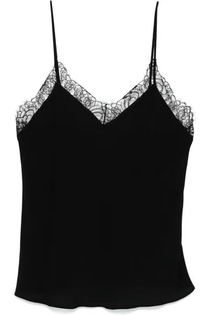 Patrizia Pepe Camiseta de tirantes con ribete de encaje