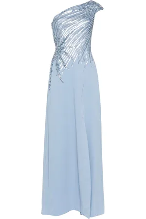 Saiid Kobeisy Vestido largo con lentejuelas y una sola manga