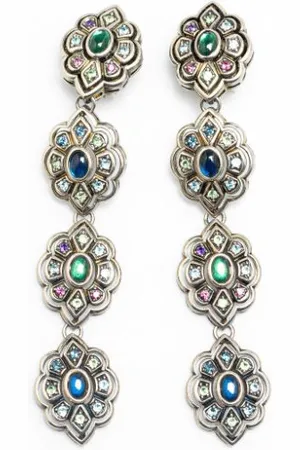 Gucci Pendientes de clip con colgante bañado en paladio y cristales 1990