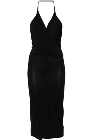 Rick Owens Vestido Rose midi con efecto desbocado