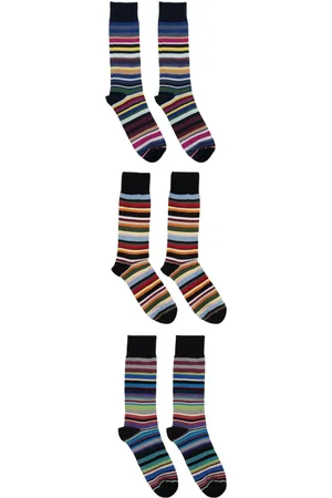 Paul Smith Pack de tres pares de calcetines con rayas
