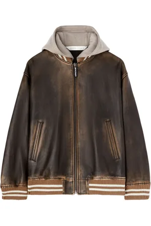 Palm Angels Chaqueta bómber de cuero con logo