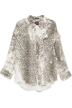 R13 Camisa con detalle de costuras