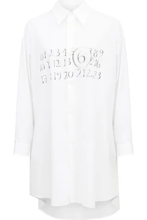 Maison Margiela Vestido camisero con motivo de números