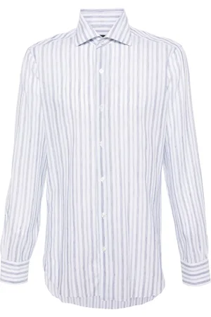 BARBA Camisa semitranslúcida a rayas